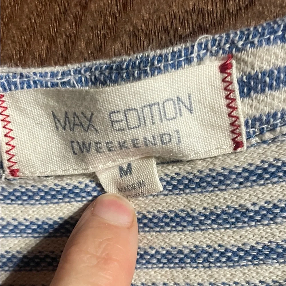 Max Edition weekend  Blue and cream stripes shirt dress, size M - Picture 2 of 4